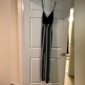 Black Striped Palazzo Jumpsuit